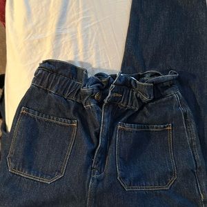 ZARA BAGGY USA 4.  Style Z1975 dark blue denim paper bag high waist